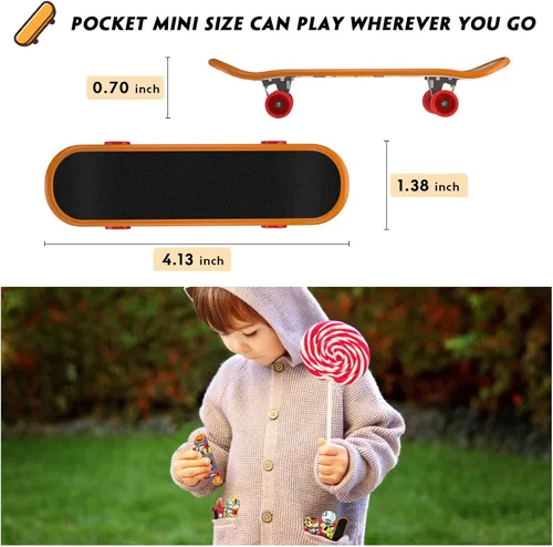 Vista 7 de Cajas Bento para adultos y niños de 44 onzas y 12 tablas de dedos mini monopatín