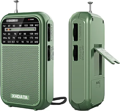 Vista 8 de XHDATA D220 Radio Portátil AM FM SW Receptor de Onda Corta Radios de Bolsillo, Radio Transistor Operada con 2 Pilas AA con Excelente Recepción