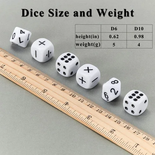 Vista 2 de Gejoy Juego de dados de enseñanza de 18 piezas, incluye operación de matemáticas, números y dados de puntos para enseñanza de matemáticas