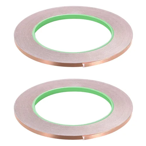 Vista 9 de Cinta adhesiva conductora de lámina de cobre de doble cara, [para blindaje EMI, vitrales, circuitos de papel, conexión a tierra] - 1/4 pulgadas/164