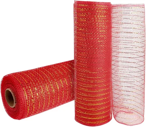 Vista 26 de 2 rollos de cinta de malla verde manzana decorativa de 10 pulgadas x 30 pies, rollos de malla de poli verde lima para suministros de corona DIY