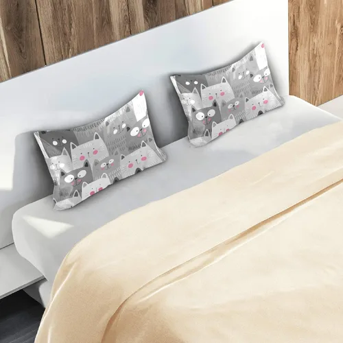 Vista 9 de xigua Fundas de almohada de satén con diseño de gato transpirable para cabello y piel, sin cremallera, con cierre de sobre para sofá cama