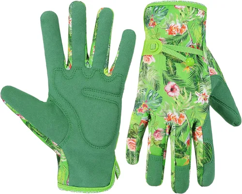 Vista 15 de HANDLANDY Work Gloves for Women, Breathable Leather Gardening Glove for Yard Maintenance, Hand Protection with Touch Screen