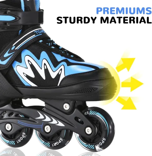 Vista 6 de TOMSHOO Adjustable Inline Skates for Kids Outdoor Roller Skates with Full Light Up Wheels Roller Blades for Girls and Boys Birthday Gift