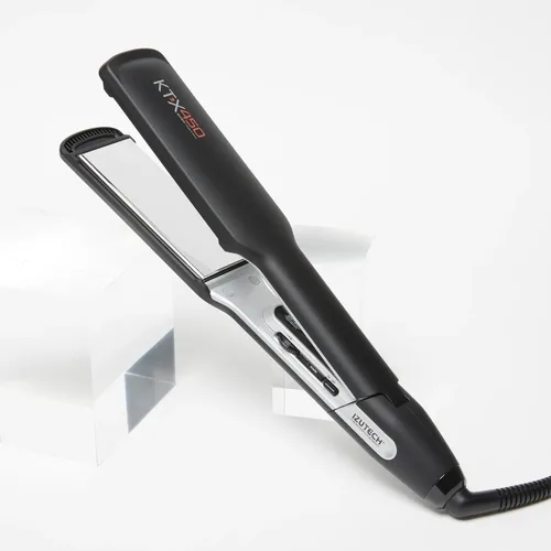 IZUTECH Plancha plana de titanio KTX450 de 1.75 pulgadas, plancha de pelo de placa ancha y rizador para cabello largo y grueso, calentamiento