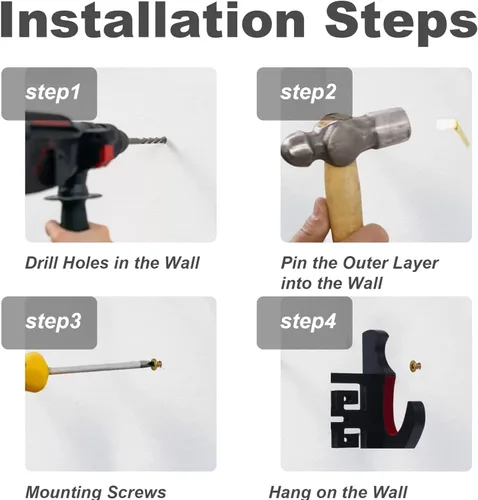 Vista 4 de Soporte de Katana con Montura de Pared - Soporte de Katana Acolchado de Terciopelo con Ícono de Dragón de 1 Nivel, Expositor de Espada Samurai