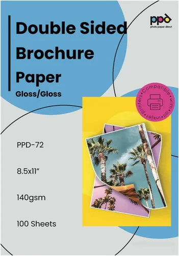 Vista 19 de Papel fotográfico PPD de doble cara, papel mate para folletos de 11 x 17 para impresora de inyección, 210 g/m², tamaño tabloide de 9 mil