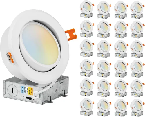Vista 7 de PROCURU [Paquete de 1] cardán de 4 pulgadas hermético LED 2700K-6000K 5CCT color seleccionable, ajustable, giratorio y giratorio ultrafino