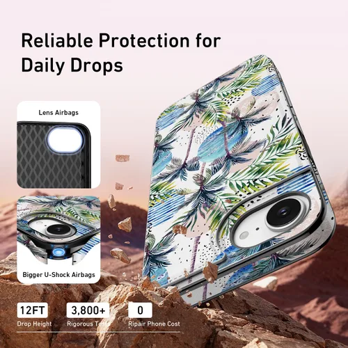 Vista 1447 de LETO para iPhone 15 Pro Funda tipo cartera - Tapa tipo folio con patada - Diseños de moda - Tarjetero - Funda protectora para mujeres y niñas - 6.1
