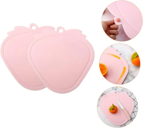Vista 7 de ABOOFAN Tabla de cortar de fresa, 2 piezas, tabla de cortar decorativa para tabla de cortar para pequeña tabla de cortar decorar plástico de doble
