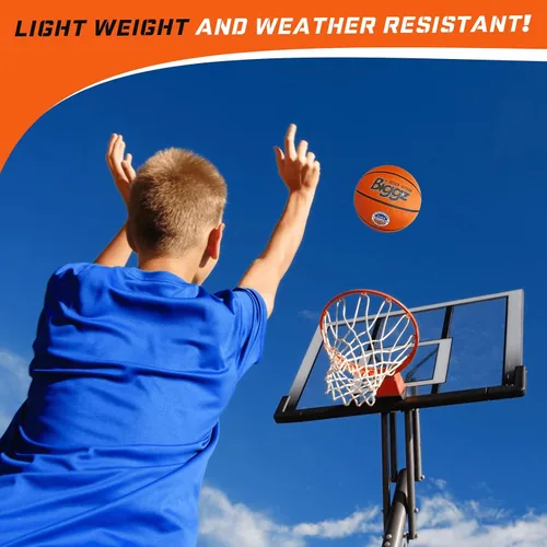 Vista 5 de Biggz Basketball with Ball Pump, Orange - Choose Size, Pack of 3, 6, or 12