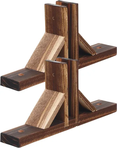 Yardwe Bases de madera para valla de jardín, 2 piezas de soporte de valla de madera maciza para decoración de patio, 1 x 5 x 1.8 pulgadas