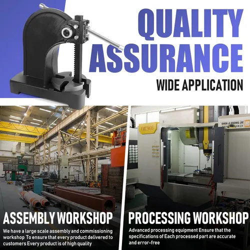 Vista 6 de Prensa de eje de 1 tonelada, máquina manual de prensa de eje de banco de tamaño pequeño, prensa de escritorio de hierro fundido para doblar, 9.76