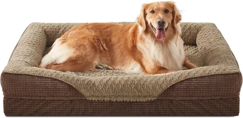 Vista 16 de INVENHO - Cama ortopédica para perros de tamaño mediano, sofá de espuma viscoelástica con diseño de huevera y funda extraíble lavable, forro