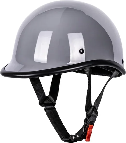 Vista 13 de Yesmotor Medio casco con tapa de polo, medio caparazón, cara abierta para motocicleta - certificado DOT (fibra de carbono, pequeño)