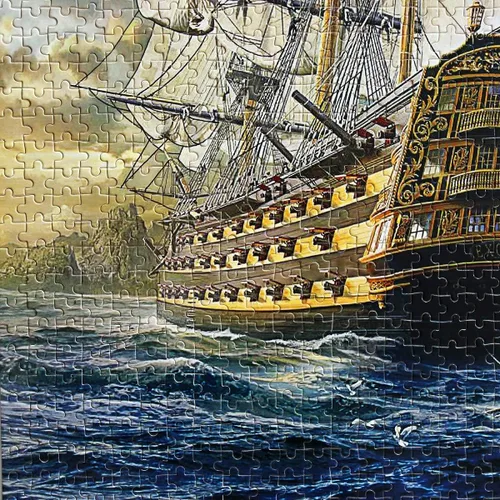 Vista 4 de Moruska Sailing Ship Puzzles for Adults 1000 Piece Wooden Jigsaw Puzzle Difficult and Cool- The Age of Navigation- 1000 Pieces Fantasy Puzzles
