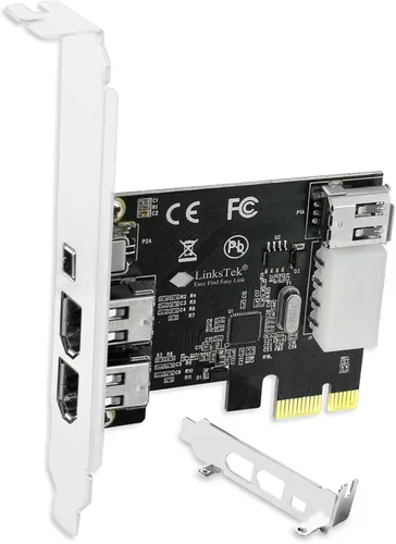 Vista 9 de Tarjeta PCIE 1394A Firewire 400 de 4 puertos para Windows OS y PC MAC OS, TI TSB43AB23, 3 x 6 pines y 1 interfaz 1394A de 4 pines, con cables de 4
