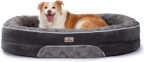 Vista 21 de Cama ortopédica para perros grandes - Gran sofá para perros lavable grande, sofá de espuma de apoyo para mascotas con funda extraíble y lavable