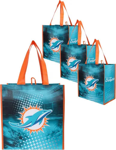 Vista 12 de FOCO - Bolsas de compras reutilizables con logotipo del equipo de la NFL unisex adulto, paquete de cuatro