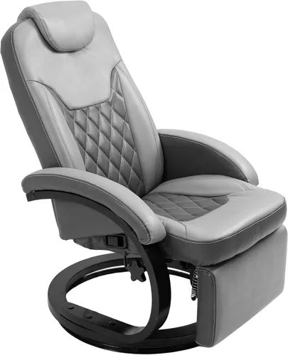 HOMCOM - Silla reclinable manual giratoria para autocaravana con reposapiés