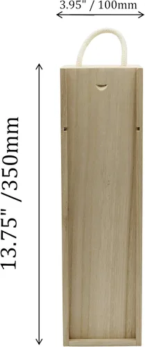 Vista 5 de Creative Hobbies Caja de madera para botella de vino, botella de licor, caja de regalo de madera con asa de transporte de cuerda para fiesta