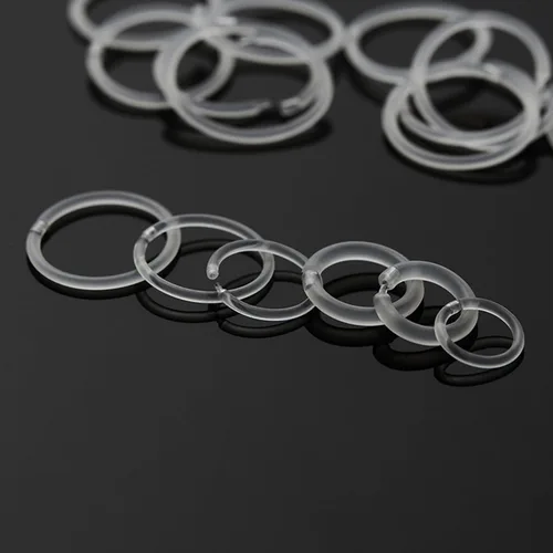 Vista 8 de Retenedores de oreja de plástico unisex antialérgicos, anillos de nariz transparentes de calibre 20-16, con hebilla, cómodos e hipoalergénicos