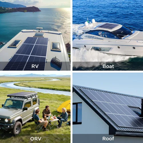 Vista 8 de Panel solar de 12 V 100 W, panel solar de 100 vatios con diseño de alto rendimiento, módulo fotovoltaico monocristalino de alta eficiencia