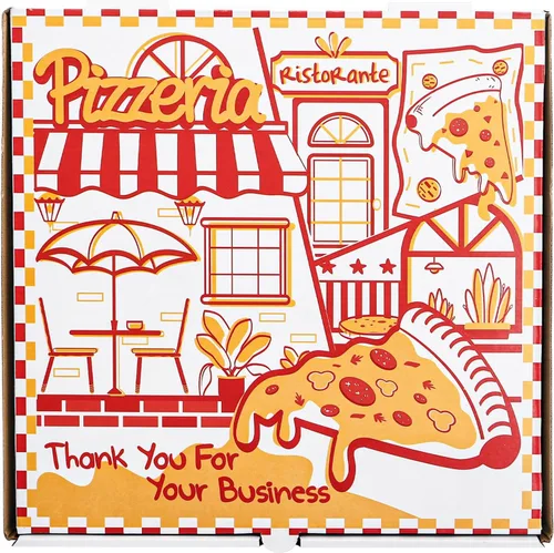 Vista 5 de ZEAYEA Paquete de 40 cajas de pizza de 10 x 10 pulgadas, cajas de cartón blanco para pizza, resistentes a la grasa, recipientes de alimentos