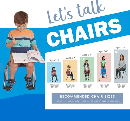 Vista 7 de FDP - Silla escolar apilable de 14 pulgadas, asiento apilable para estudiantes con patas de acero cromado y deslizadores giratorios de nailon
