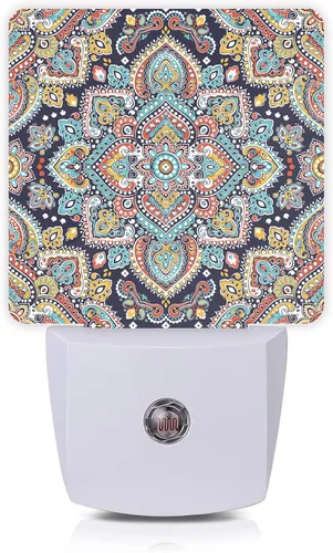 Vista 9 de Luz Nocturna de Flores Retro, Luces Nocturnas Retro Rústicas de Primavera Enchufables en la Pared con Sensores de Luz de Amanecer a Atardecer 0.5W