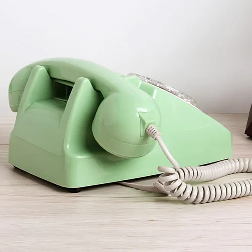 Vista 6 de Teléfono retro con cable con función de redireccionamiento,Teléfono giratorio para el hogar,Teléfonos fijos antiguos con campana de metal