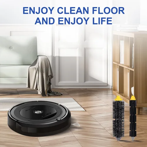 Vista 6 de Replacement Brush Roller Set for iRobot Roomba 600 500 Series 595 585 564 690 692 694 Vacuum Cleaner - 2 Bristle Brush 2 Flexible Beater Brush