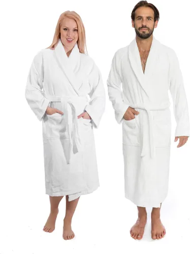 Vista 3 de Classic Turkish Towels CTT - Bata de baño de lujo 100% algodón turco para mujeres y hombres, 11.16 ozm, suave y afelpada, bata larga