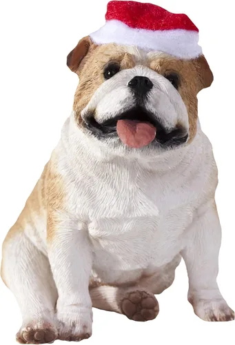 Vista 2 de Sandicast Escultura de bulldog cervatillo, sentado, tamaño pequeño