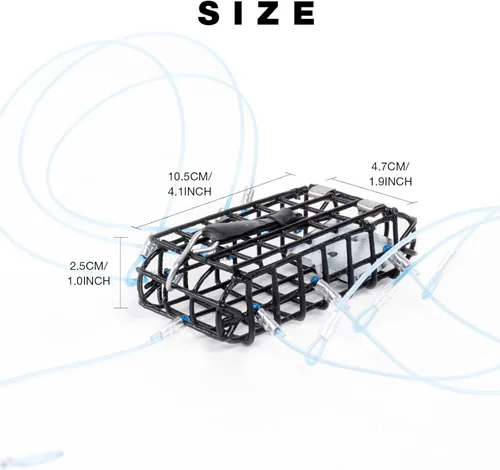 Vista 2 de Trampas para cangrejo con 6 bucles, bloque de acero galvanizado de 1 onza, caja rectangular para cangrejo para Dungeness, roca, cangrejo azul