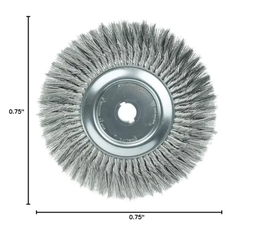 Vista 4 de Weiler 08209 12" Standard Twist Knot Wire Wheel, .014" Steel Fill, 1-1/4" Arbor Hole, Made in The USA