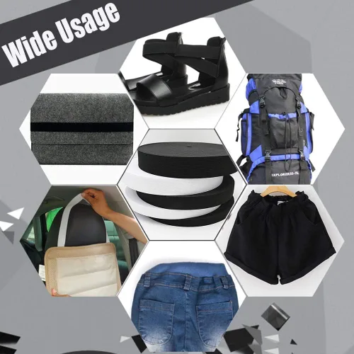 Vista 6 de Bandas elásticas para coser, banda elástica de tela elástica de 1 pulgada de ancho, carrete elástico para tejer, carrete elástico de 10 yardas