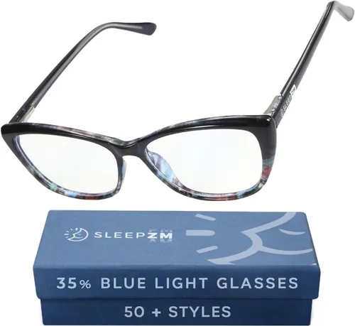 Vista 20 de Sleep ZM Blue Light Blocking & Light Sensitivity Glasses - 8 Lens Types for Comfort, Relaxation, Sleep & Relief - 50+ Styles