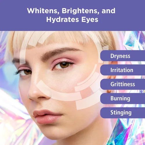 Vista 3 de Rohto Optic Glow Blanqueador, gotas lubricantes para los ojos, blanquea, ilumina e hidrata los ojos rojos, fórmula de acción rápida, gotas