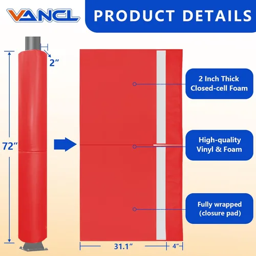 Vista 16 de Almohadilla de seguridad resistente para postes redondos de 3 a 5 pulgadas, impermeable y duradera, garaje, sótano, almohadilla de seguridad