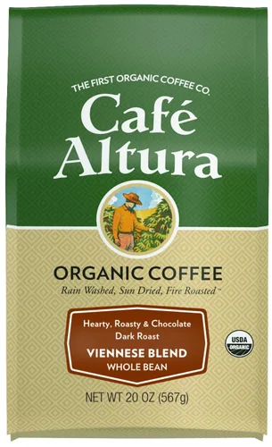 Vista 9 de Café Altura, Colombia, tostado oscuro, orgánico, café en grano entero, bolsa de 10 onzas