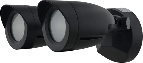 Vista 2 de Satco Luz de seguridad para exteriores 65-714, accesorio de inundación LED de doble cabeza de bala, blanco cálido de 3000 K, carcasa de aluminio