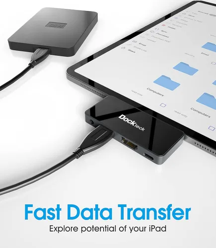 Vista 7 de Adaptador USB C Hub para iPad Pro 2021 2020 2018 11 12.9 / iPad Air 4 10.9 iPad mini6 dockteck 4 en 1 iPad Pro USB-C Hub con entrega de energía