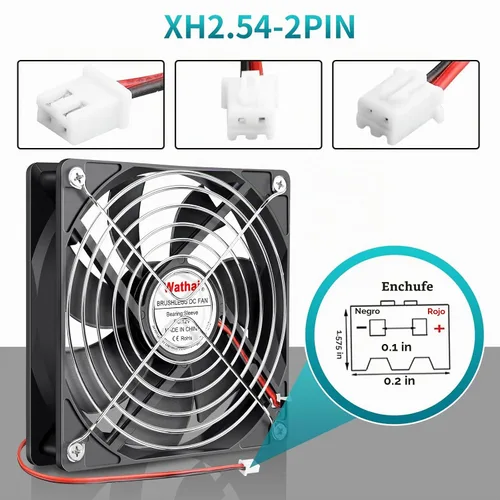 Vista 4 de Wathai 120mm x 25mm 12V Computer Case Cooling Fan 12 Volt 2Pin DC Fan 2Pack