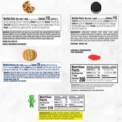 Vista 3 de OREO, CHIPS AHOY!, mantequilla de nuez, SOUR PATCH KIDS y paquete variado de galletas y dulces de pescado sueco, 40 paquetes de aperitivos