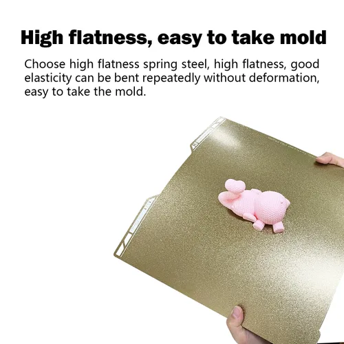 Vista 3 de HzdaDeve Hoja PEI de 355X346.5MM para Placa de Construcción Lab H2D/H2S, Cama de Impresión Texturizada de Doble Cara, Plataforma de Acero de Resorte