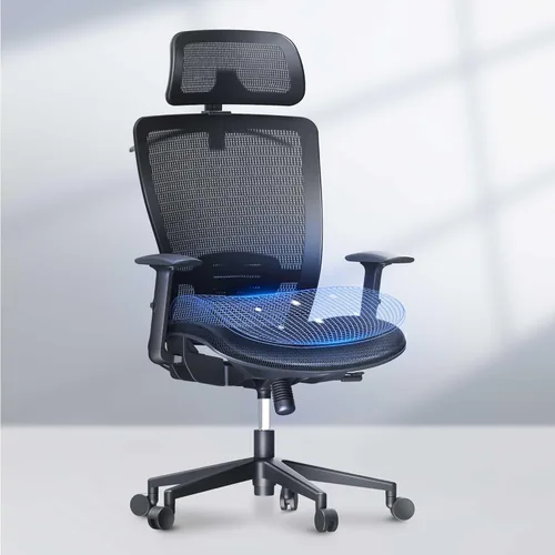 Vista 10 de FLEXISPOT ErgoX - Silla de oficina ergonómica de alta calidad con reposapiés, reposabrazos 3D ajustables, soporte lumbar dinámico, función