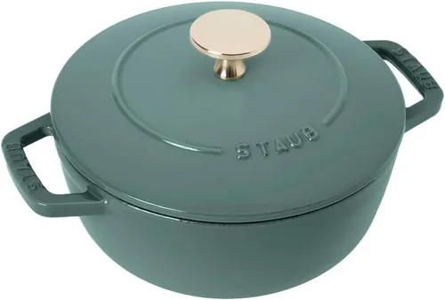 Vista 12 de Staub Z1025-988 Pico Cocotte Eucalipto redondo, 5.5 pulgadas (5.5 in), pequeño, doble mano, olla esmaltada fundida, compatible con inducción