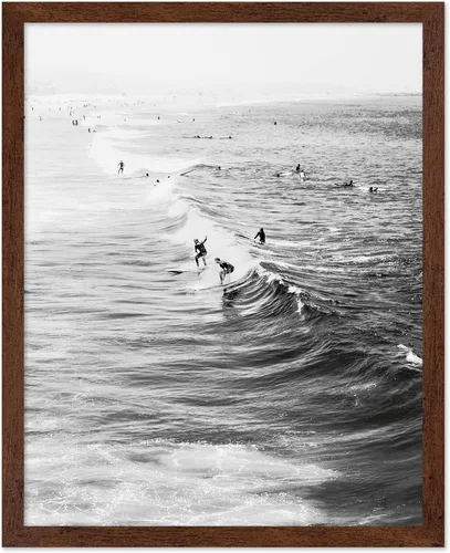 Monem Art - Póster de viaje vintage, impresión costera retro, regalo para artistas, amigos, surfistas en la playa, olas del océano, vacaciones,