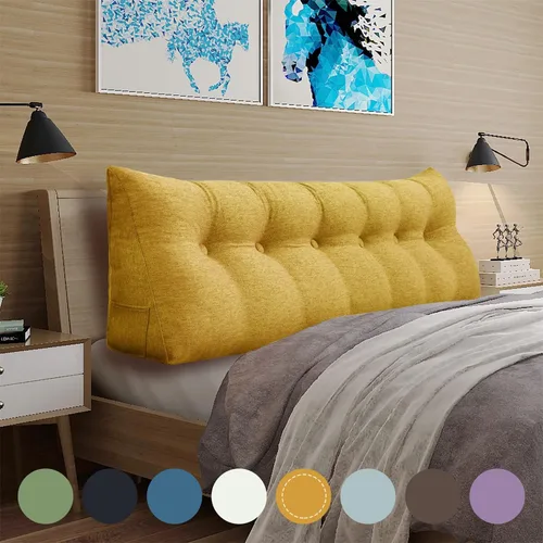 Vista 52 de WOWMAX - Almohada grande triangular con respaldo para cabecera, almohada de posicionamiento para lectura en forma de cuña, con funda extraíble